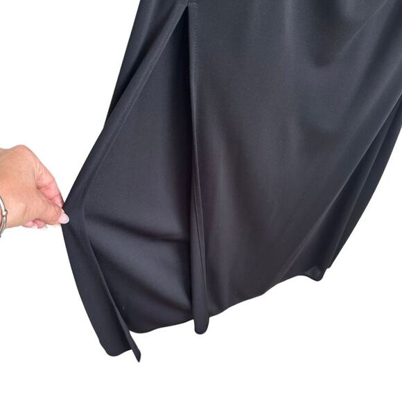 BCBG Asymmetrical Long Dress Black with Gold Sequin Detail Small - Picture 11 of 11